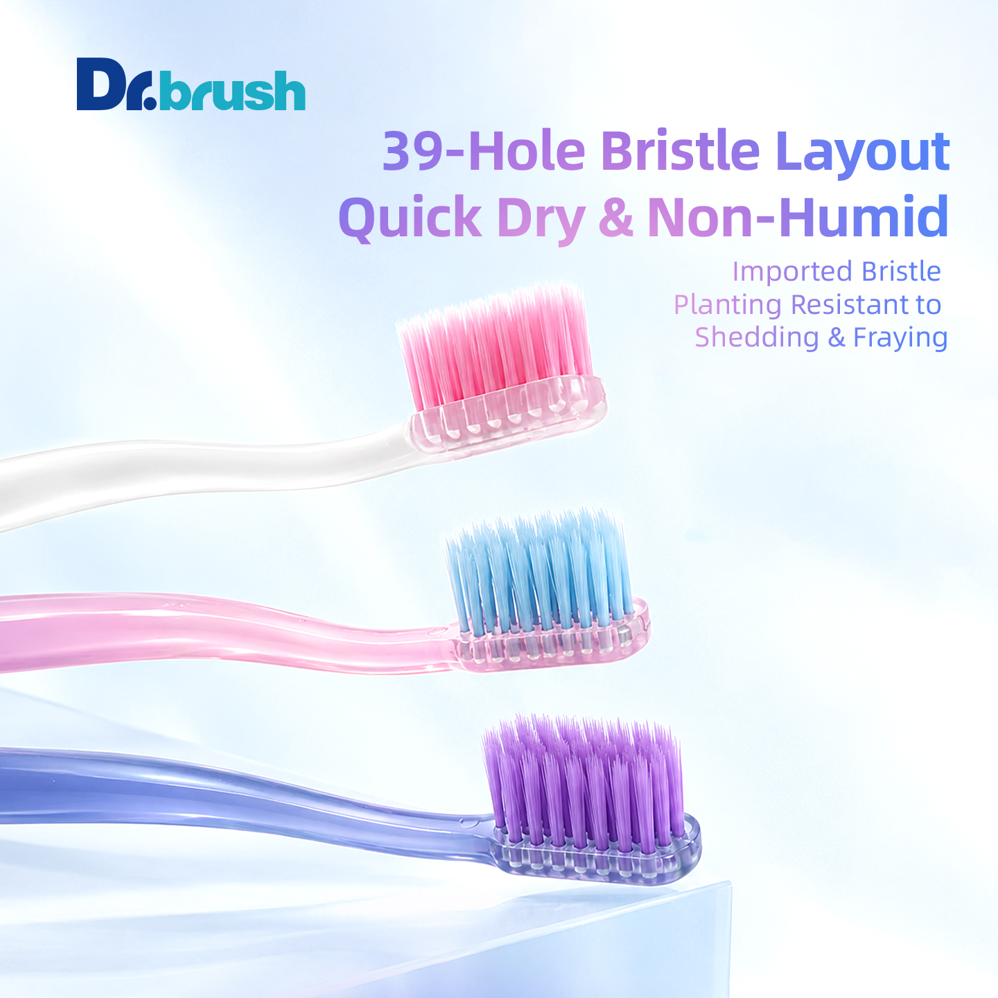 Smooth Handle Translucent Jelly Toothbrush B716