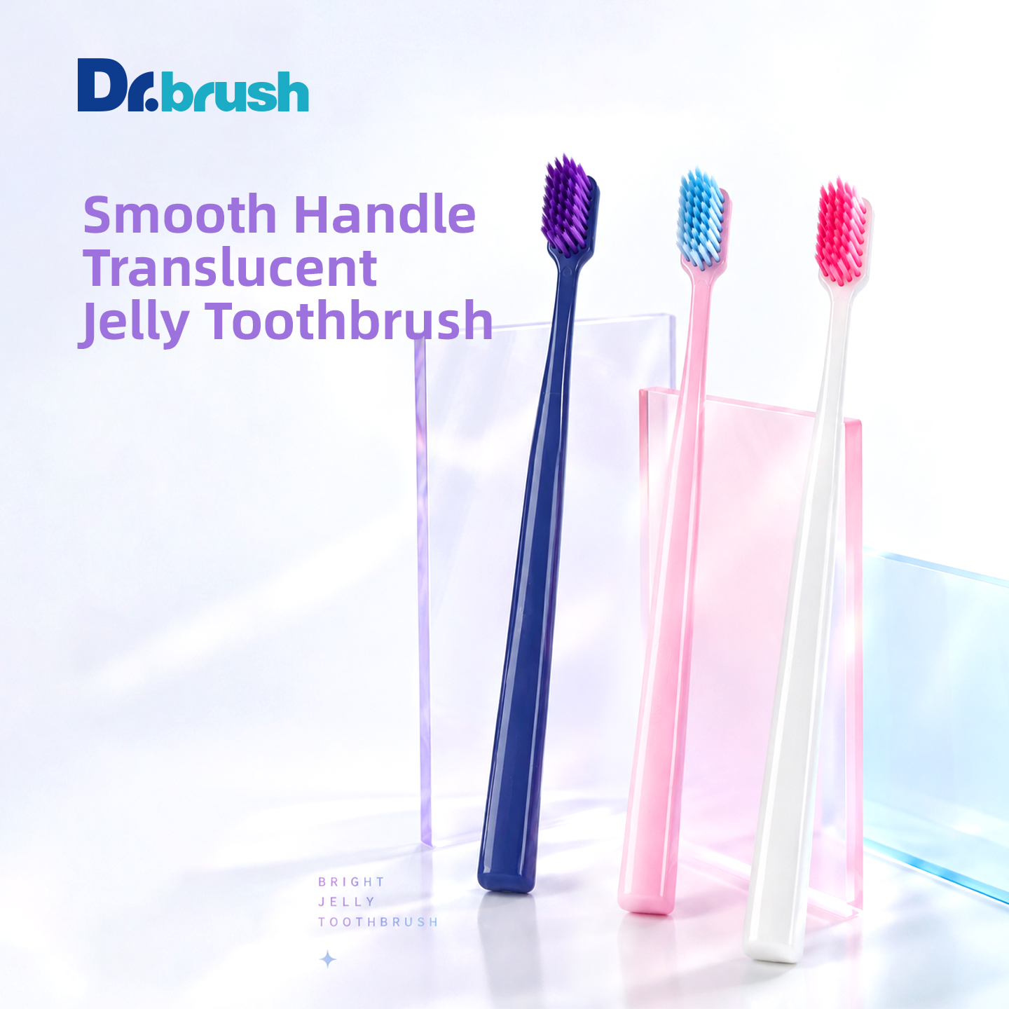 Smooth Handle Translucent Jelly Toothbrush B716