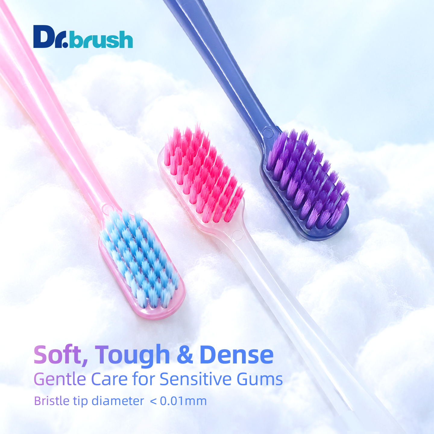 Smooth Handle Translucent Jelly Toothbrush B716