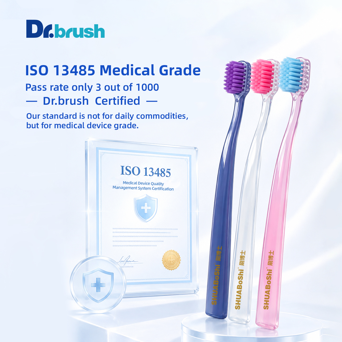 Smooth Handle Translucent Jelly Toothbrush B716